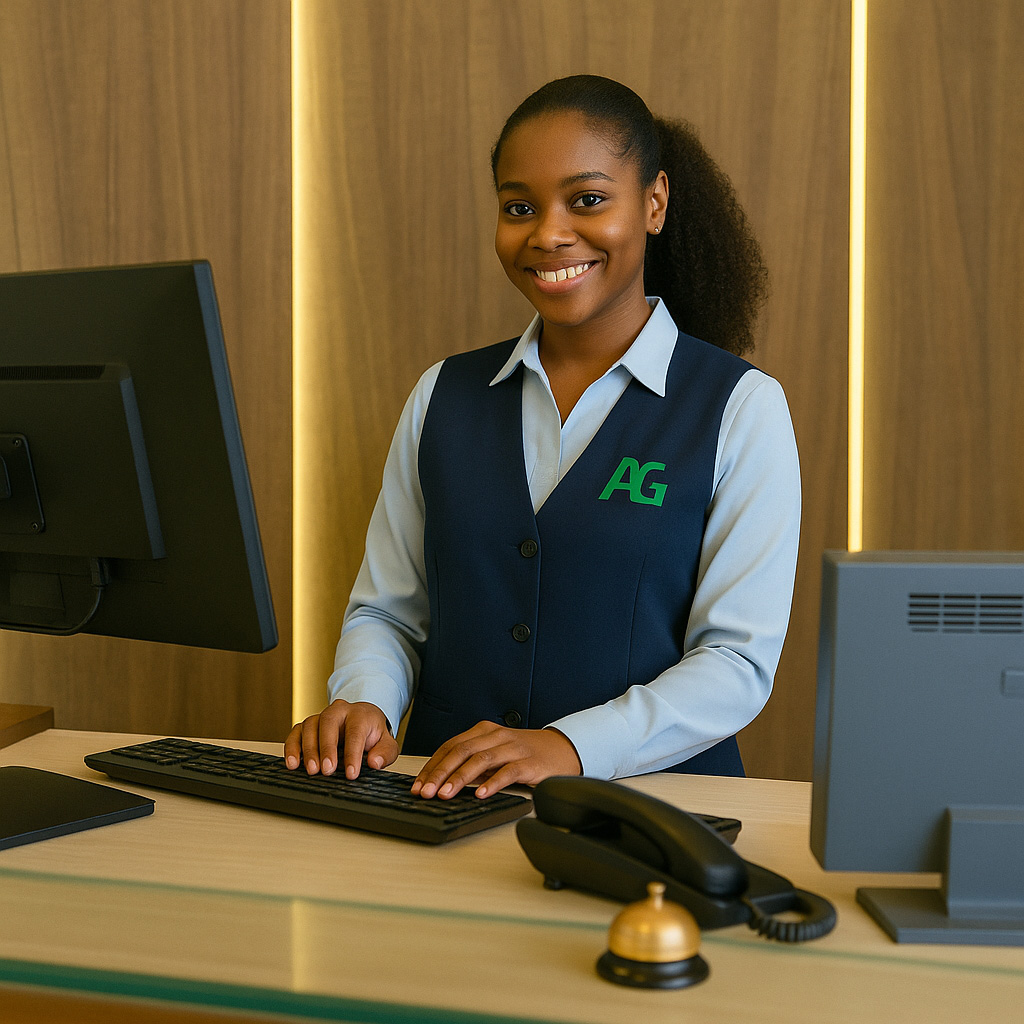 Recepcionista em escritório